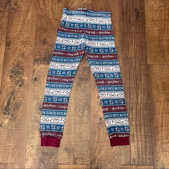 Harry Potter boys 2 piece pajama set long sleeves LS pants Sz 10 maroon blue - Picture 5 of 7